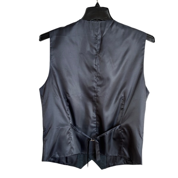 Paul Jones Wool Blend Navy Tweed Herringbone Waistcoat Vest Mens Medium Classic - Picture 6 of 13